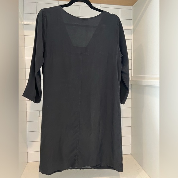 Matty M 100% Silk Lined Dress Studded Rivets Ruching. Size Medium. Black. - Picture 2 of 15